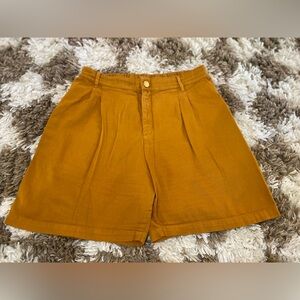 High Waist Mustard Shorts